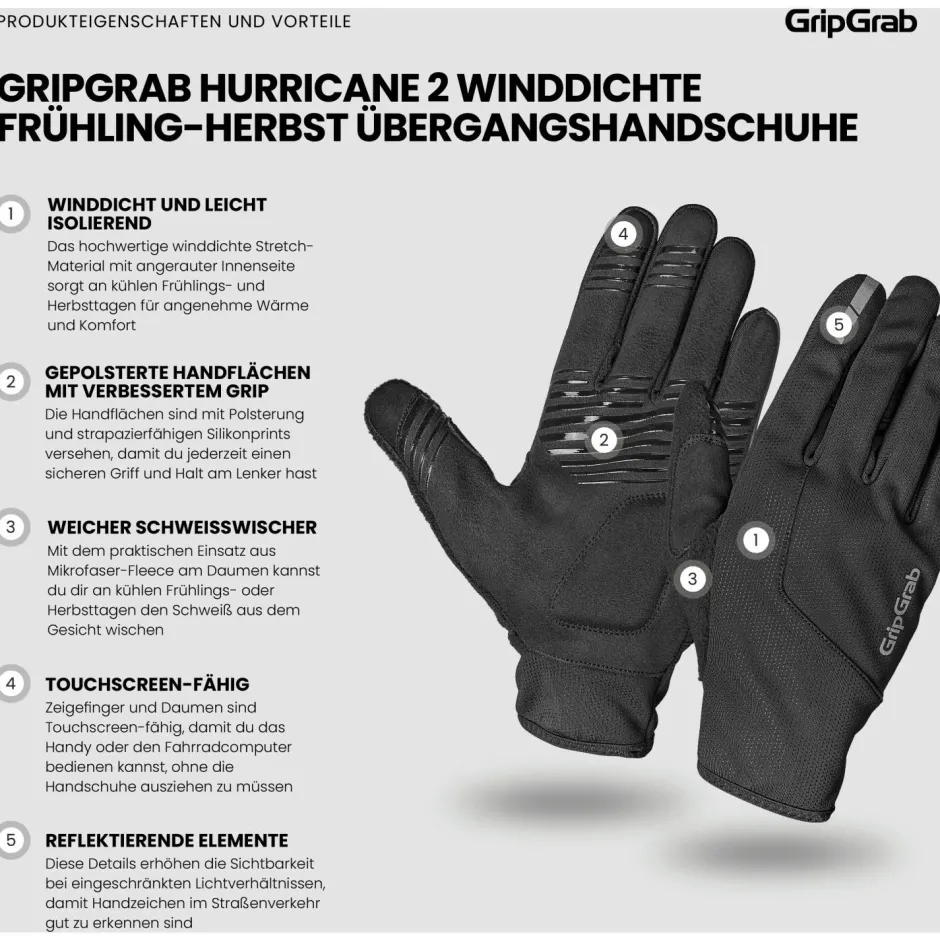 GripGrab - Hurricane 2 Windproof pring-Autun Gove - Handchuhe