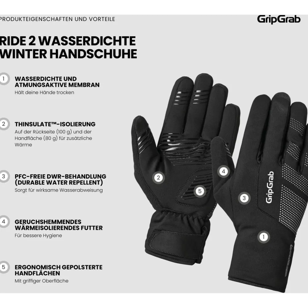 GripGrab - Ride 2 Waterproof Winter Gloves - Handschuhe Online