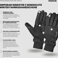 GripGrab - Windster 2 Windproof Winter Gloves - Handschuhe Black Outlet