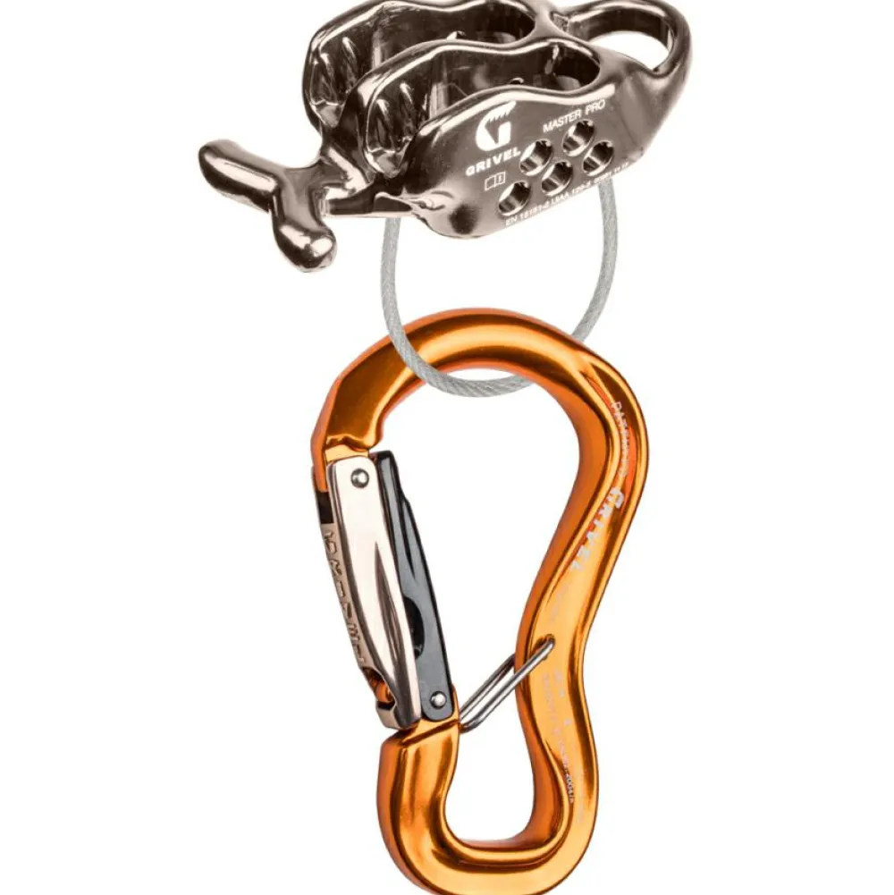 - Master Pro Kit mit Clepsydra L Twin-Gate-Karabiner - Sicherungsgerät < Grivel
