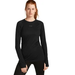 Icebreaker - Women's Merino 125 Zoneknit L/S Crewe - Merinounterwäsche Black Hot