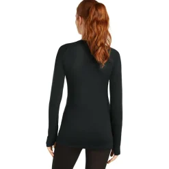 Icebreaker - Women's Merino 125 Zoneknit L/S Crewe - Merinounterwäsche Black Hot