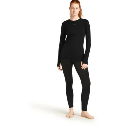 Icebreaker - Women's Merino 125 Zoneknit L/S Crewe - Merinounterwäsche Black Hot