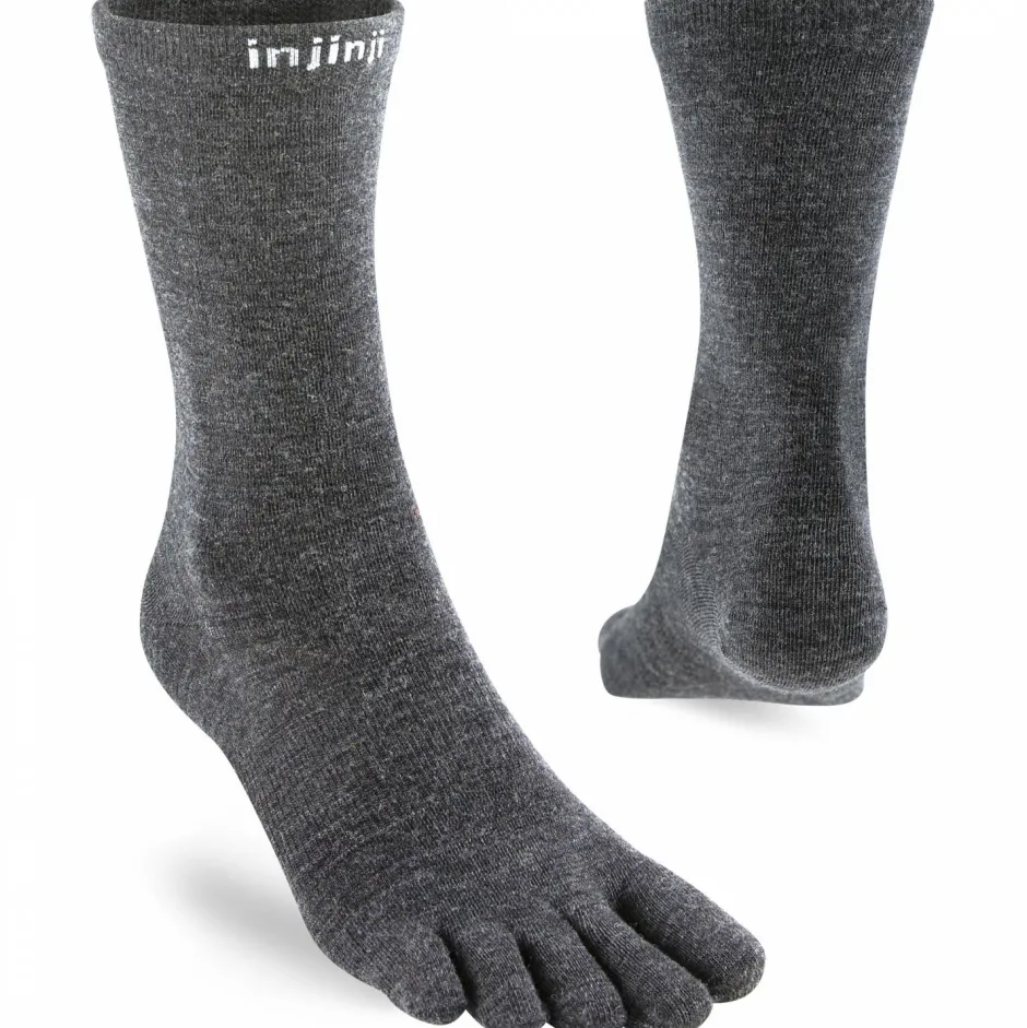 Injinji Wandersocken|Merinosocken-- Liner Crew Wool - Multifunktionssocken Slate