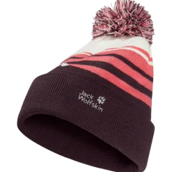 Jack Wolfskin Kopfbedeckungen|Alltagsbekleidung-- Kid's Stripy Pompom Beanie - Mütze