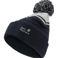 Jack Wolfskin Kopfbedeckungen|Alltagsbekleidung-- Kid's Stripy Pompom Beanie - Mütze
