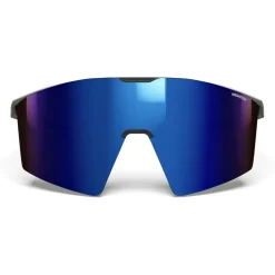 Julbo Trekkingbekleidung|Hochtourenbekleidung-- Edge Cover Reactiv S2-4 - Gletscherbrille Dark Brown / Brown / Blue Flash