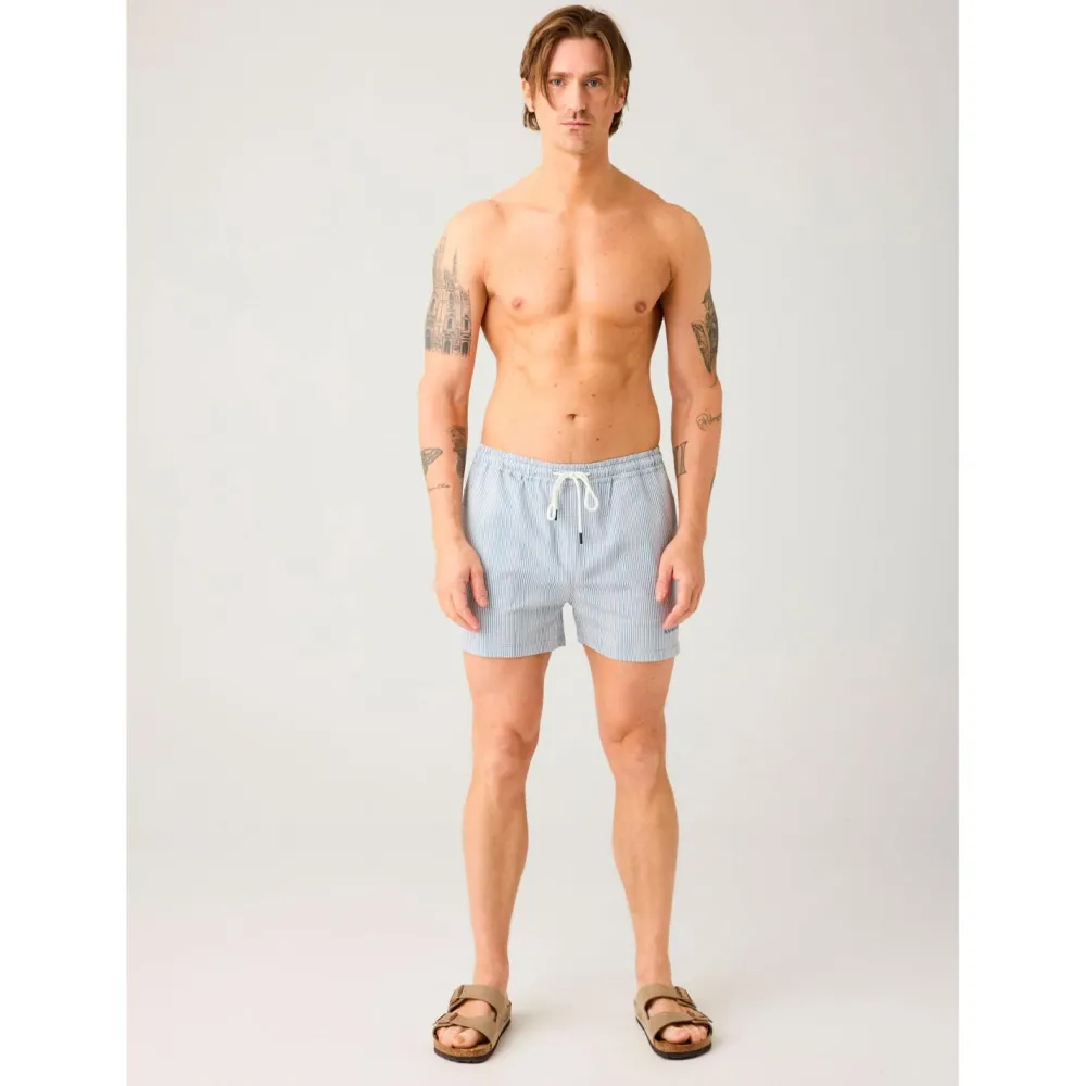 - id-Thigh Stripe Seersucker Swishorts - Badehose < KnowledgeCotton Apparel Online