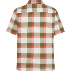 KnowledgeCotton Apparel - Boxed Fit S/S Checkered Shirt - Hemd Beige check Outlet