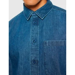 KnowledgeCotton Apparel Shirts, Hemden & Longsleeves|Alltagsbekleidung-- Loose Denim Shirt - Hemd Dark Blue Denim
