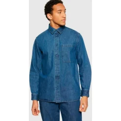 KnowledgeCotton Apparel Shirts, Hemden & Longsleeves|Alltagsbekleidung-- Loose Denim Shirt - Hemd Dark Blue Denim