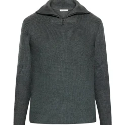 - 1/2 Neck Zip erino Woo Rib Knit - erinopuover < KnowledgeCotton Apparel New