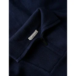 - 1/2 Neck Zip erino Woo Rib Knit - erinopuover < KnowledgeCotton Apparel New