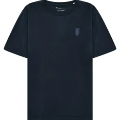 KnowledgeCotton Apparel Alltagsbekleidung|Wanderbekleidung-- Regenerative Organic Cotton Chest Embroidery - T-Shirt