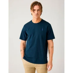 KnowledgeCotton Apparel Alltagsbekleidung|Wanderbekleidung-- Regenerative Organic Cotton Chest Embroidery - T-Shirt