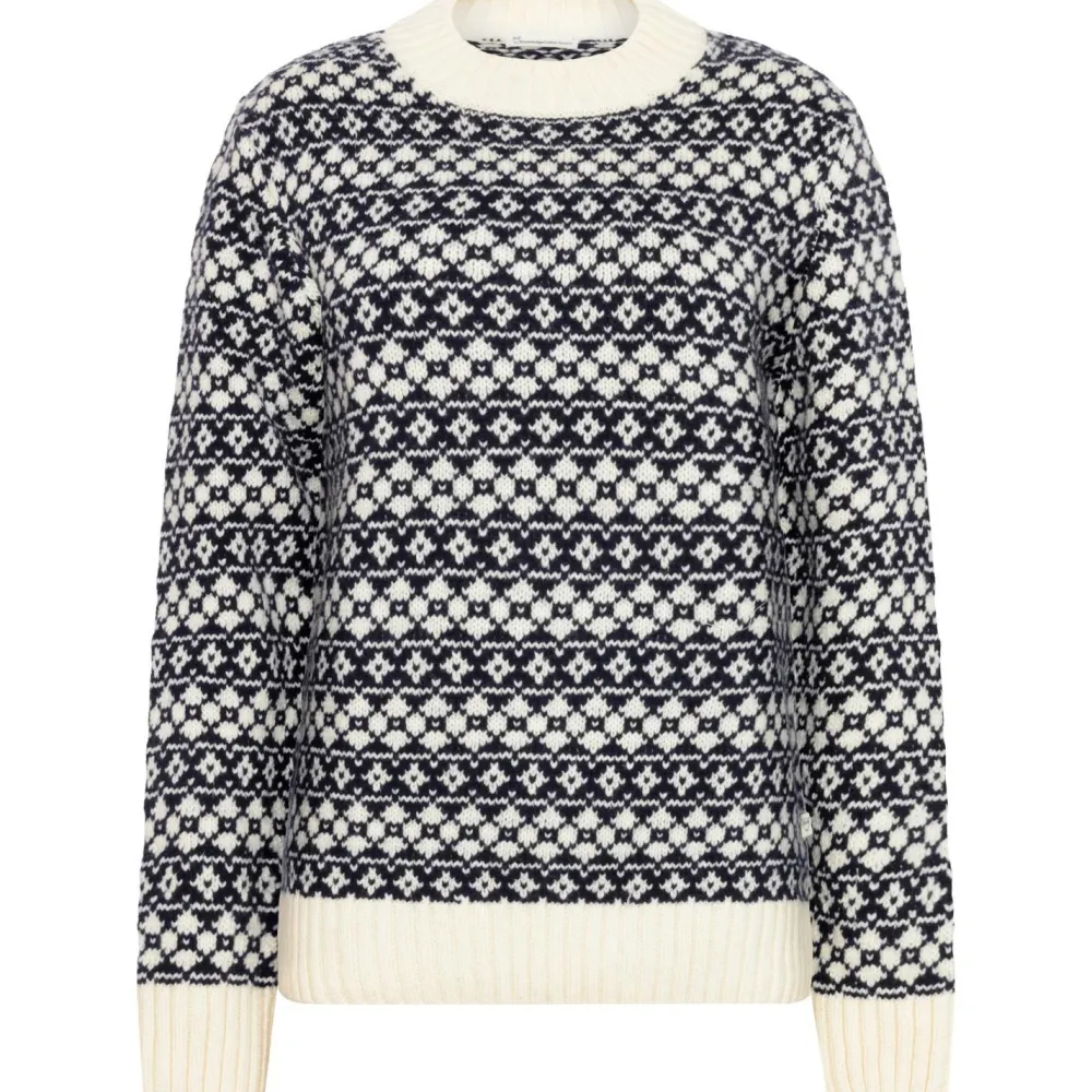 KnowledgeCotton Apparel - Women's Fair Isle Crew Neck - Wollpullover Blue Stripe Best