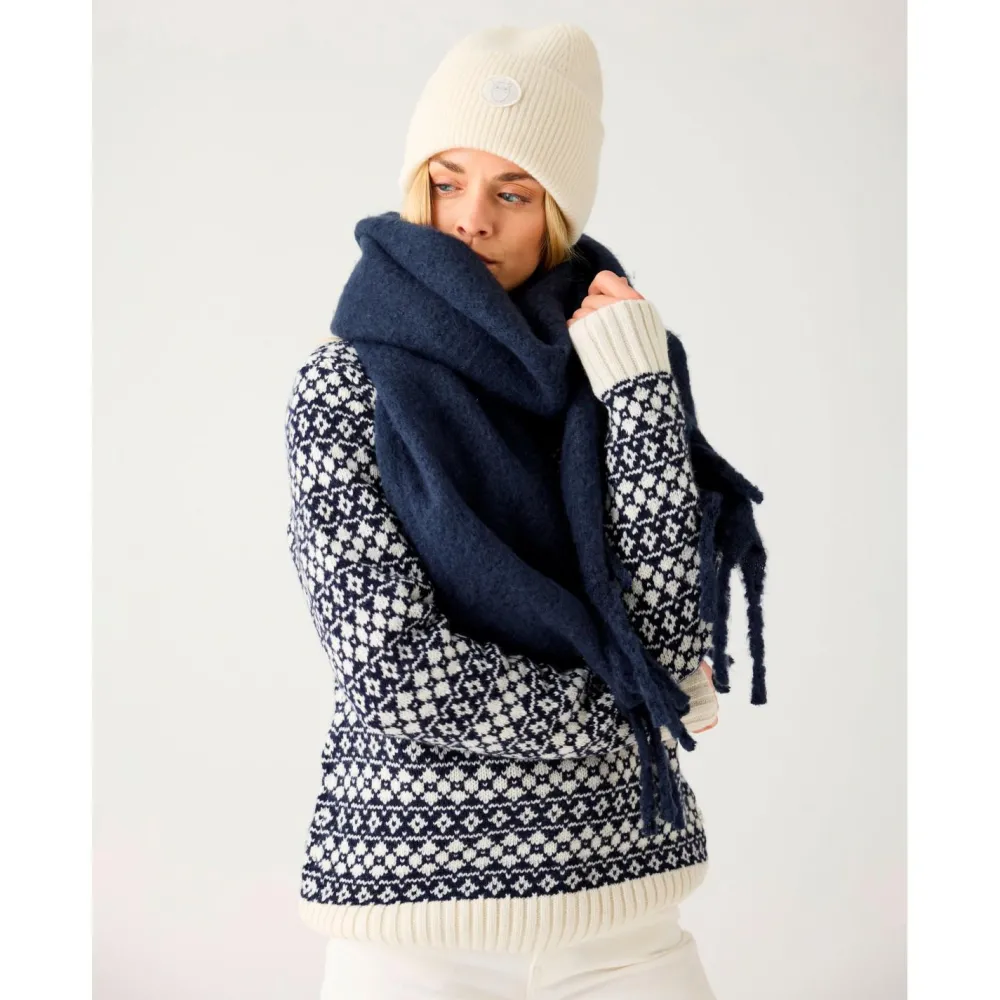KnowledgeCotton Apparel - Women's Fair Isle Crew Neck - Wollpullover Blue Stripe Best
