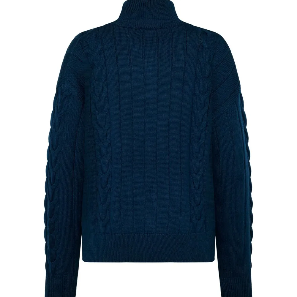 KnowledgeCotton Apparel - Women's M. 1/2 Zip High Neck Cable - Wollpullover Online