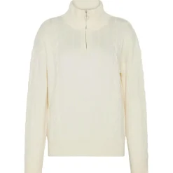 KnowledgeCotton Apparel - Women's M. 1/2 Zip High Neck Cable - Wollpullover Online