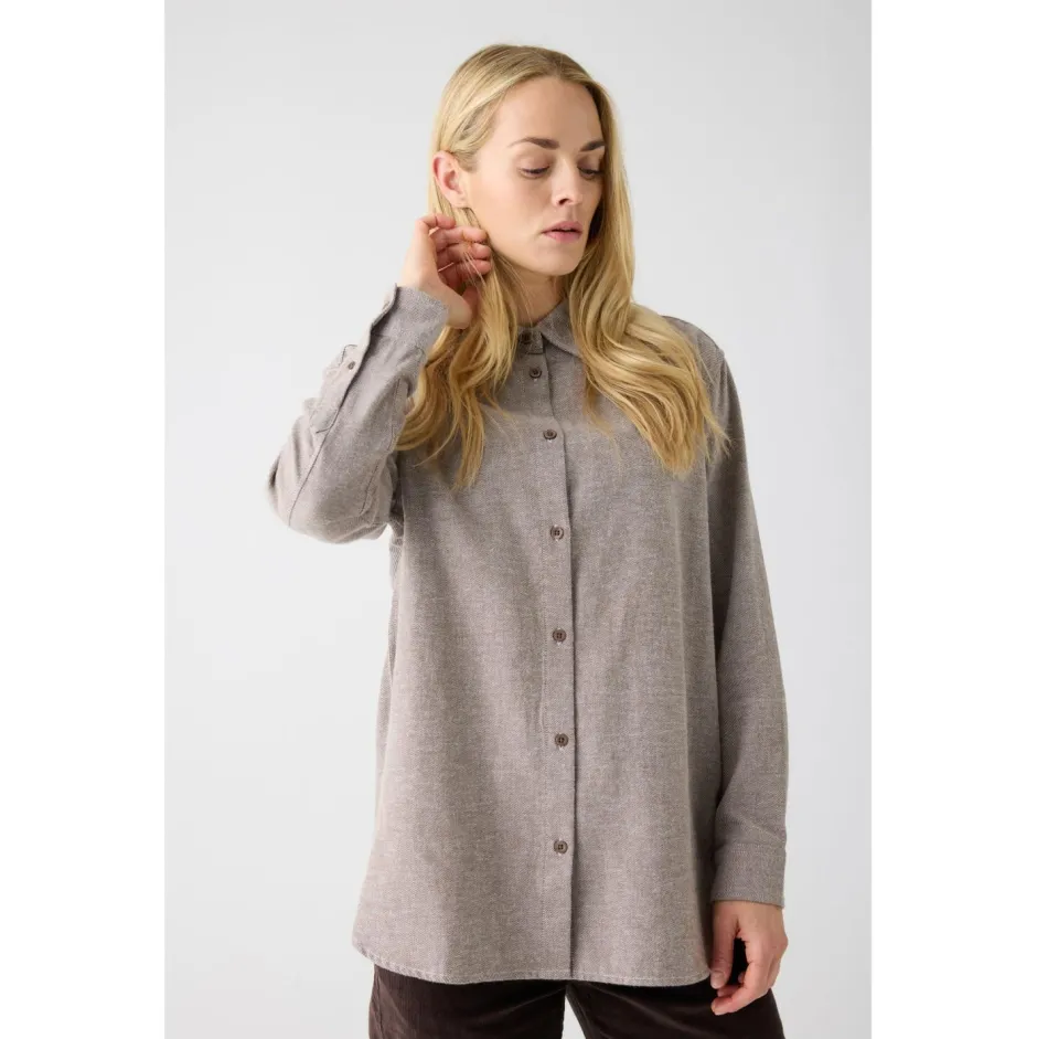 KnowledgeCotton Apparel - Woen' Reguar Fit Heavy Twi - Bue