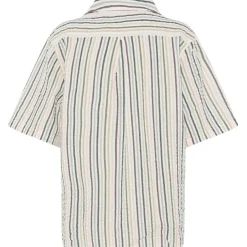 KnowledgeCotton Apparel - Woen' eerucker tripe hort eeved hirt - Bue