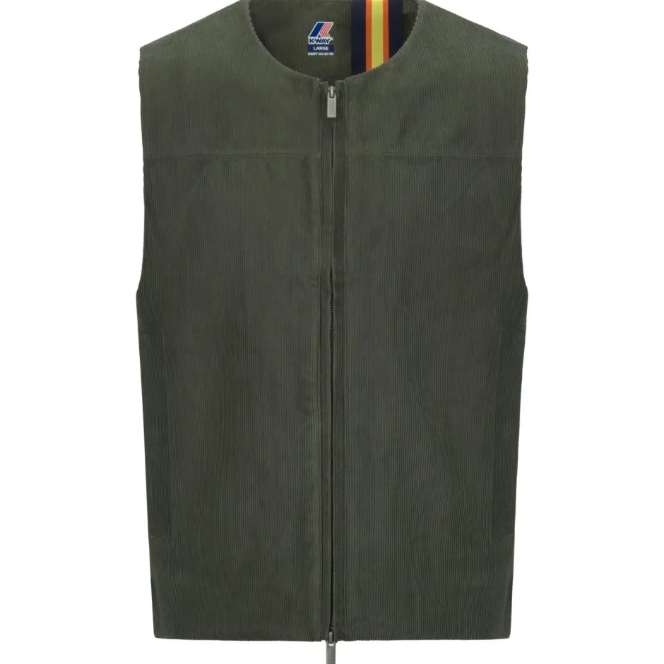 K-Way Westen|Wanderbekleidung-- Barry Corduroy - Kunstfaserweste Green Blackish / Tartan Combo