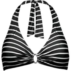 Lidea Bademode-- Women's Line Up Halter Bikini Top - Bikini-Top Black / White