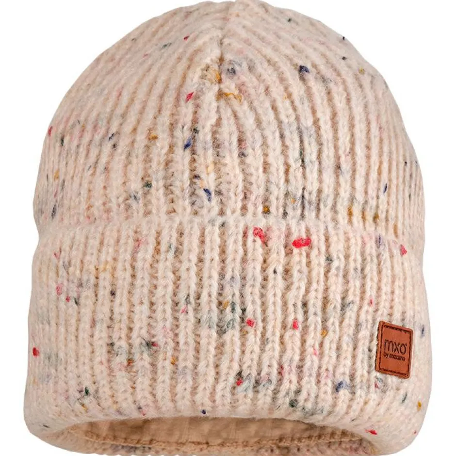 maximo - Girl-Beanie Effektgarn Jerseyfutter mit Umschlag - Mütze