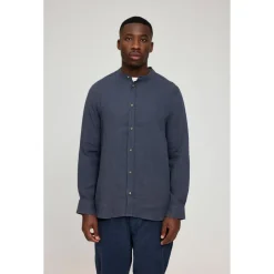 Mazine Shirts, Hemden & Longsleeves|Alltagsbekleidung-- Stand Collar Linen Shirt - Hemd