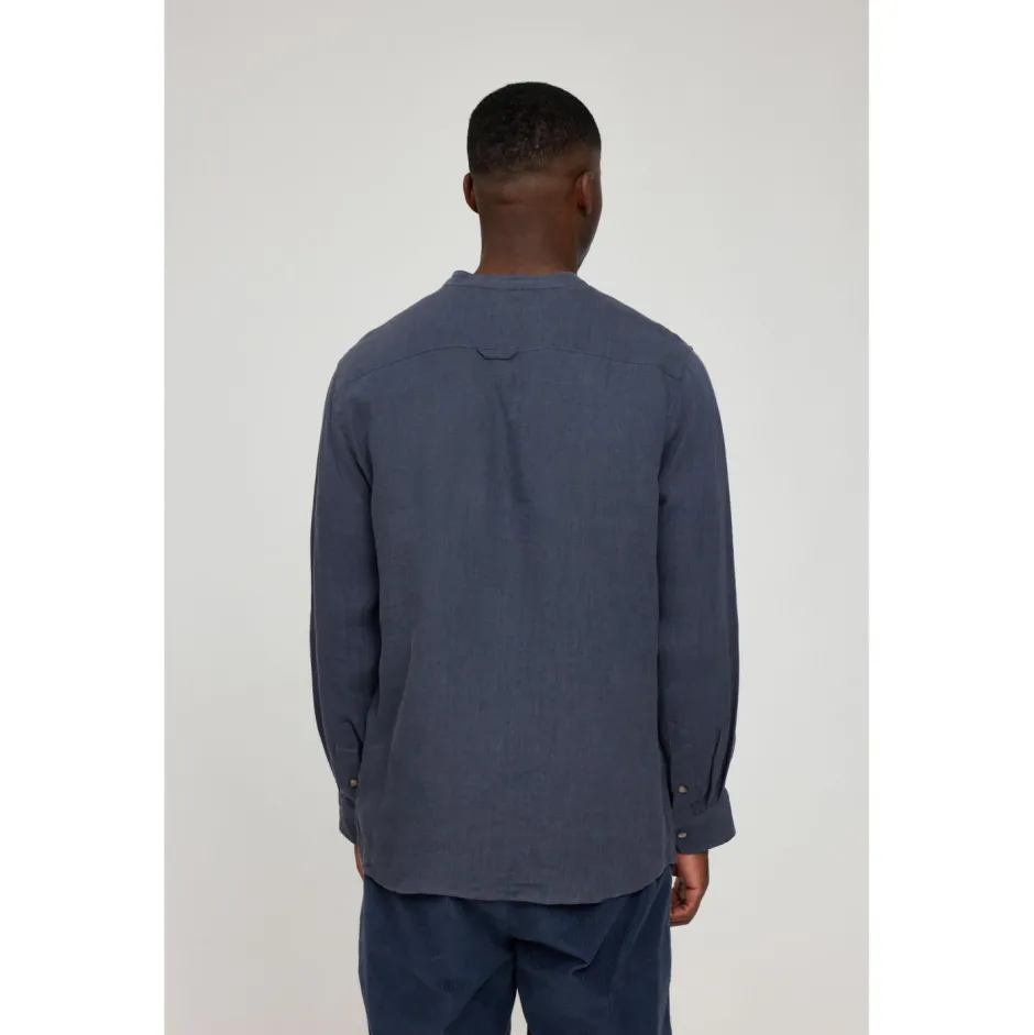Mazine Shirts, Hemden & Longsleeves|Alltagsbekleidung-- Stand Collar Linen Shirt - Hemd