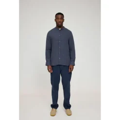 Mazine Shirts, Hemden & Longsleeves|Alltagsbekleidung-- Stand Collar Linen Shirt - Hemd