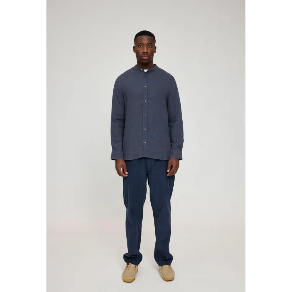 Mazine Shirts, Hemden & Longsleeves|Alltagsbekleidung-- Stand Collar Linen Shirt - Hemd