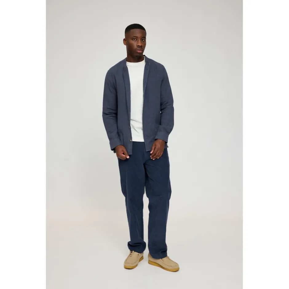 Mazine Shirts, Hemden & Longsleeves|Alltagsbekleidung-- Stand Collar Linen Shirt - Hemd