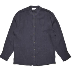 Mazine Shirts, Hemden & Longsleeves|Alltagsbekleidung-- Stand Collar Linen Shirt - Hemd