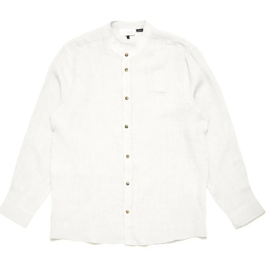 Mazine Shirts, Hemden & Longsleeves|Alltagsbekleidung-- Stand Collar Linen Shirt - Hemd