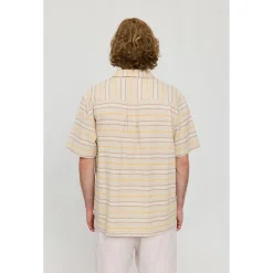 Mazine - triped inen-ix Reort hirt - Hed