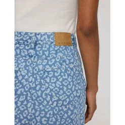 Mazine - Women's Printed Denim Mini Skirt - Rock Light Blue Wash Best