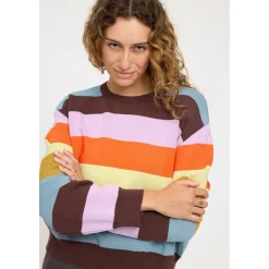 Mazine - Women's Striped Jacquard Knit Jumper - Pullover Clearance