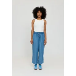 - Woen' Wide eg Deni Pant with Bet - Freizeithoe < Mazine New