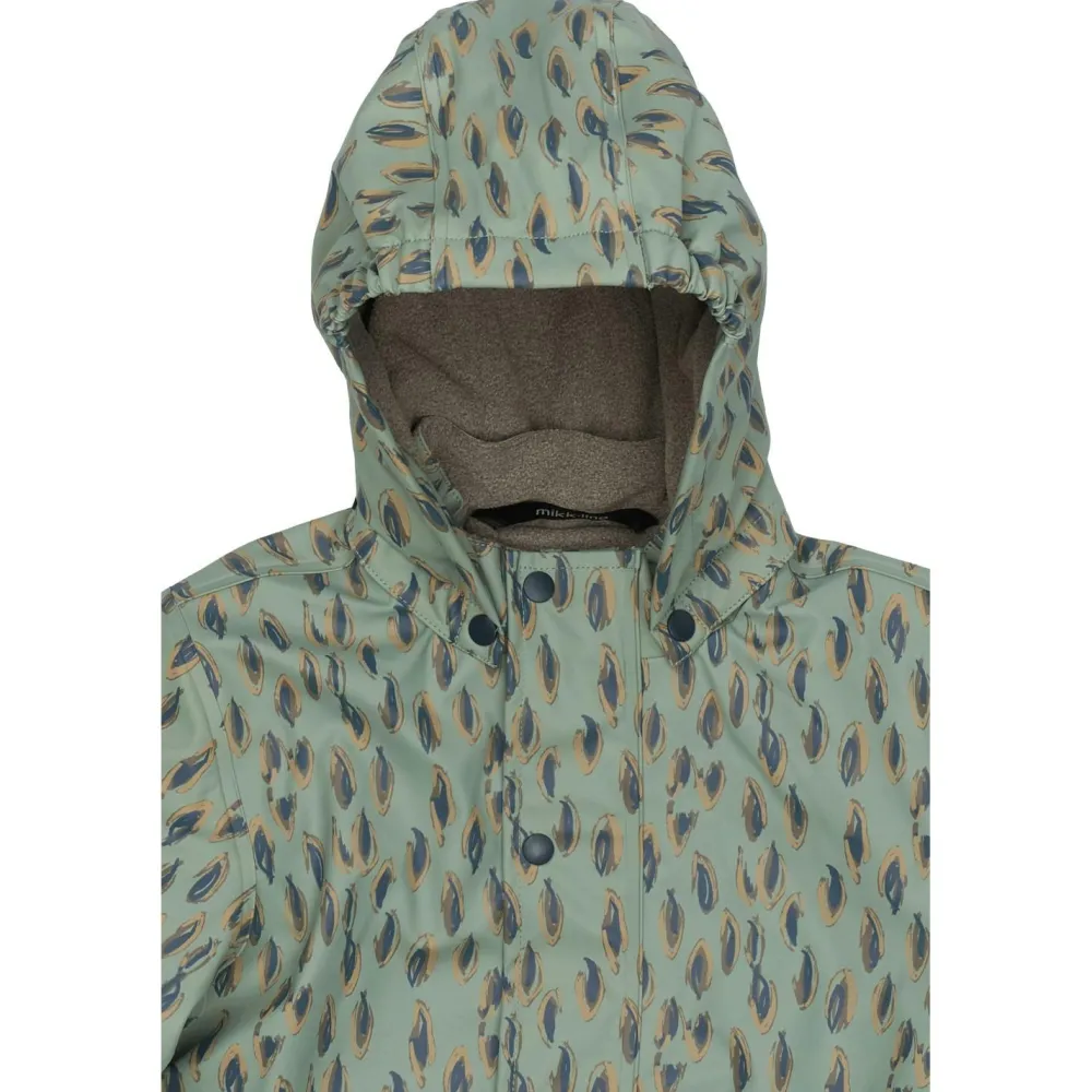 Mikk-Line - Kid's PU Rain Set with Fleece Suspension 104 - Regenset Iceberg Green