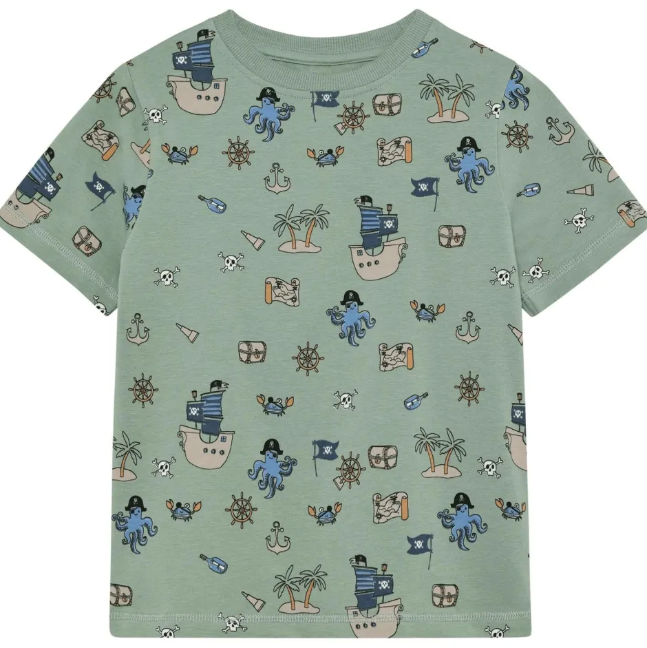 Minymo Alltagsbekleidung|Unterwäsche-- Kid's Nightset S/S AOP 134261 - Alltagsunterwäsche Lily Pad