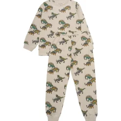 Minymo - Kid's Pyjamas L/S Set AOP No. 134066 - Schlafanzug Beige Melange Outlet