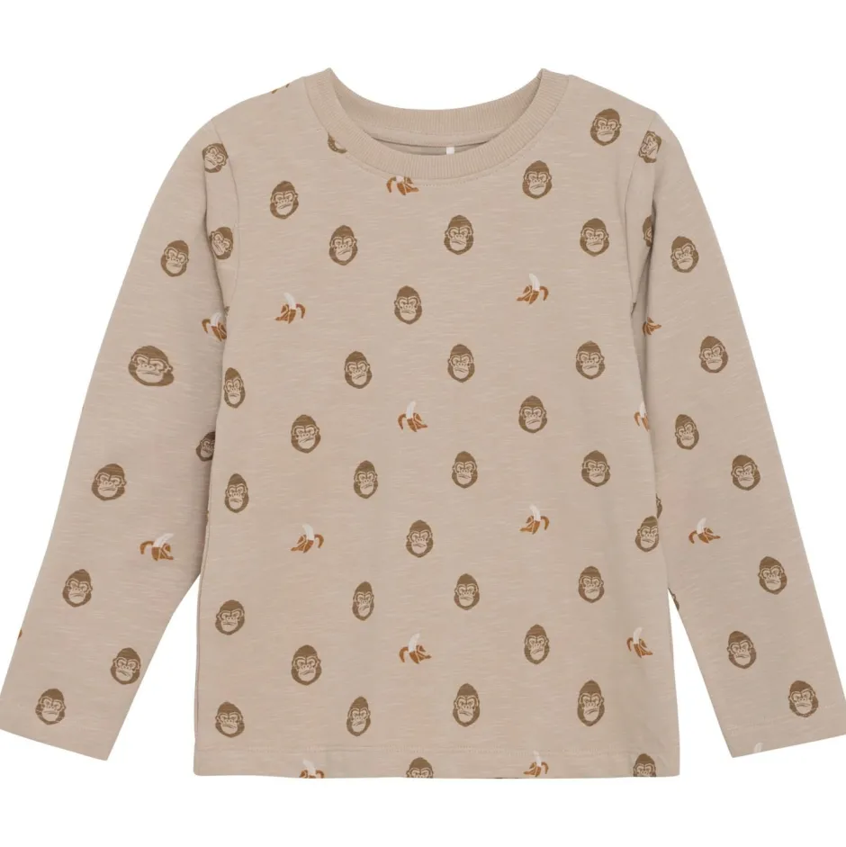 Minymo Shirts, Hemden & Longsleeves|Pullover & Hoodies-- Kid's T-Shirt L/S AOP No. 134004 - Longsleeve Oxford Tan