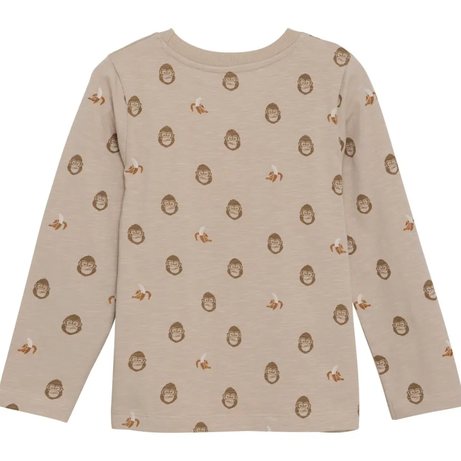 Minymo Shirts, Hemden & Longsleeves|Pullover & Hoodies-- Kid's T-Shirt L/S AOP No. 134004 - Longsleeve Oxford Tan
