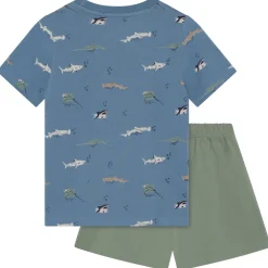 Minymo - Kid's T-Shirt+Short Set AOP 134357 - Overall Blue Shadow New