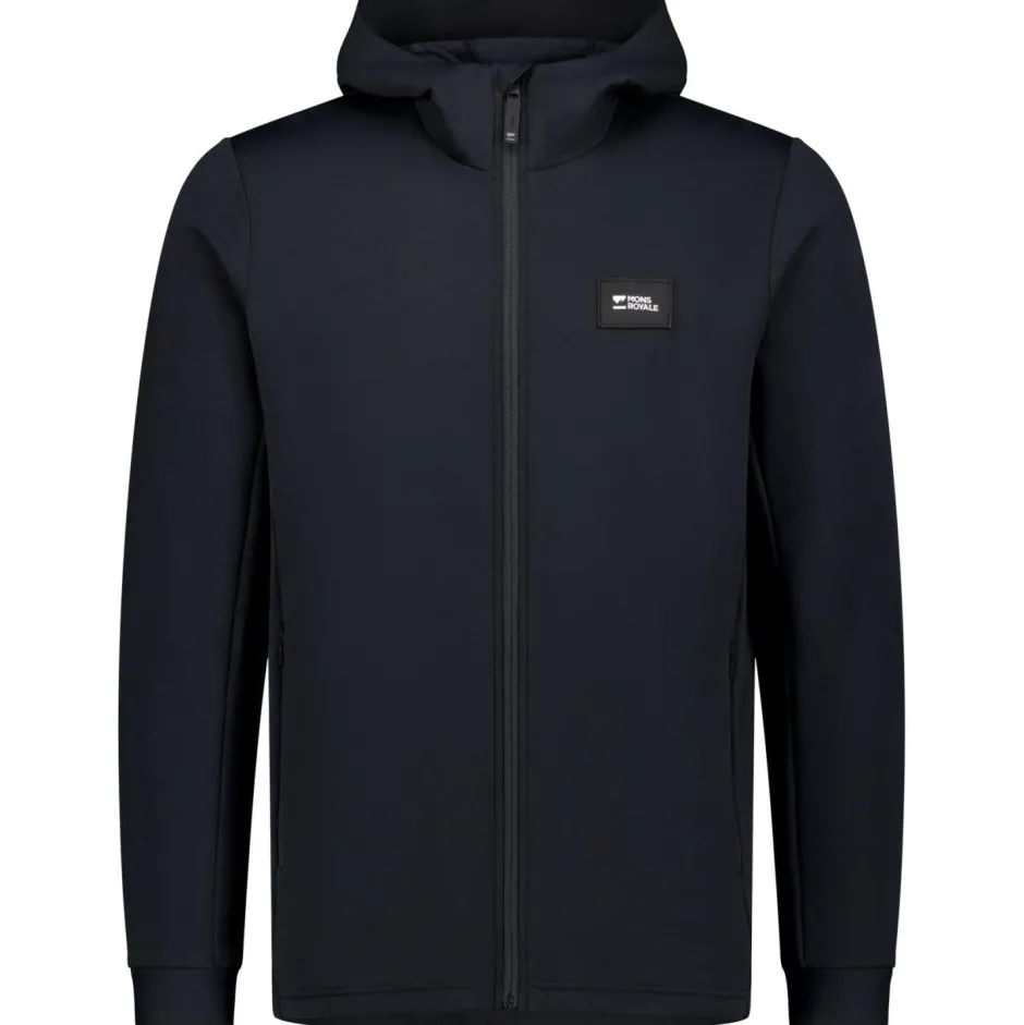 Mons Royale Jacken|Wanderbekleidung-- Arcadia Merino Fleece Hoody - Fleecepullover Black