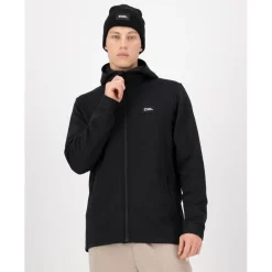 Mons Royale Jacken|Wanderbekleidung-- Arcadia Merino Fleece Hoody - Fleecepullover Black