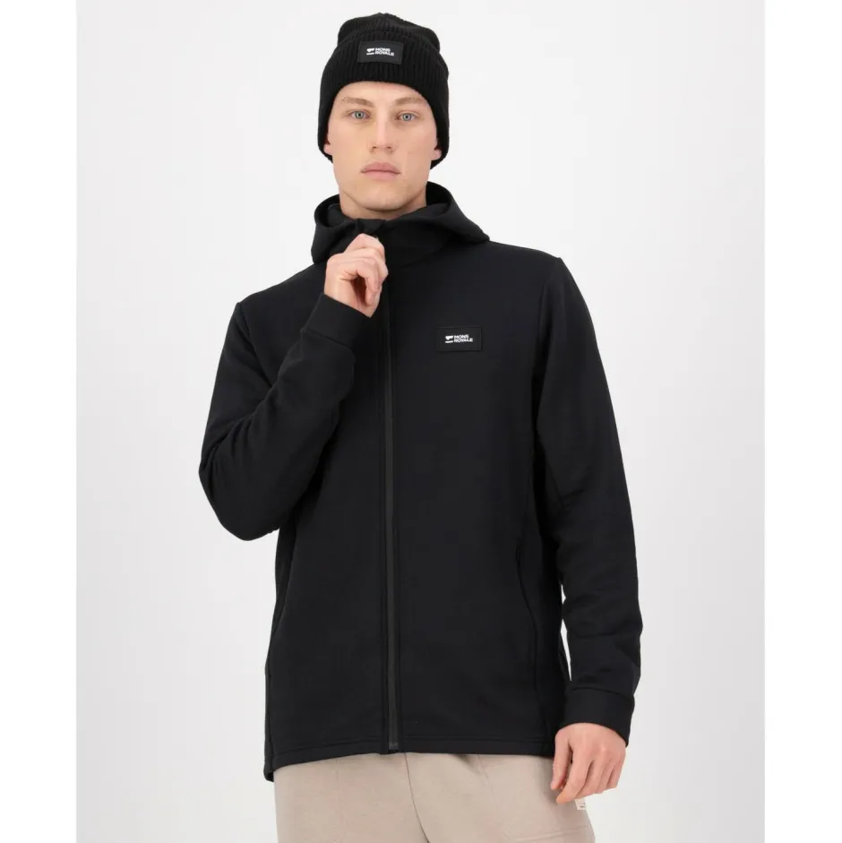 Mons Royale Jacken|Wanderbekleidung-- Arcadia Merino Fleece Hoody - Fleecepullover Black