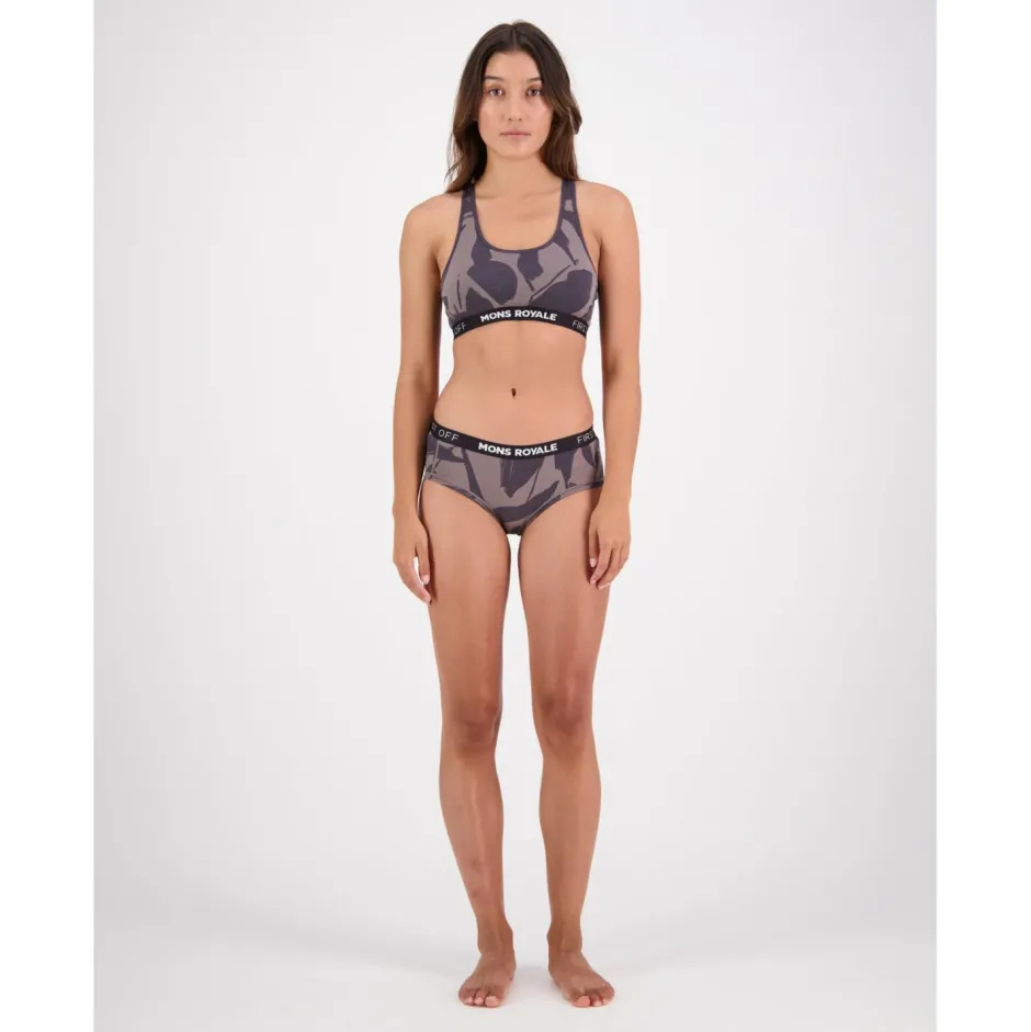 Mons Royale Trekkingbekleidung|Wanderbekleidung-- Women's Sylvia Boyleg - Merinounterwäsche Grey Heather / Black