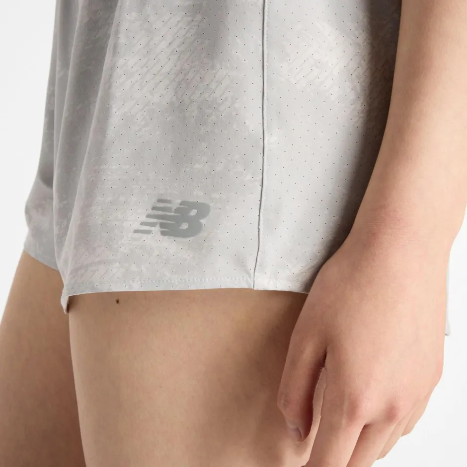 New Balance Laufbekleidung|Hosen-- Women's RC Printed Short 3'' - Laufshorts Grey